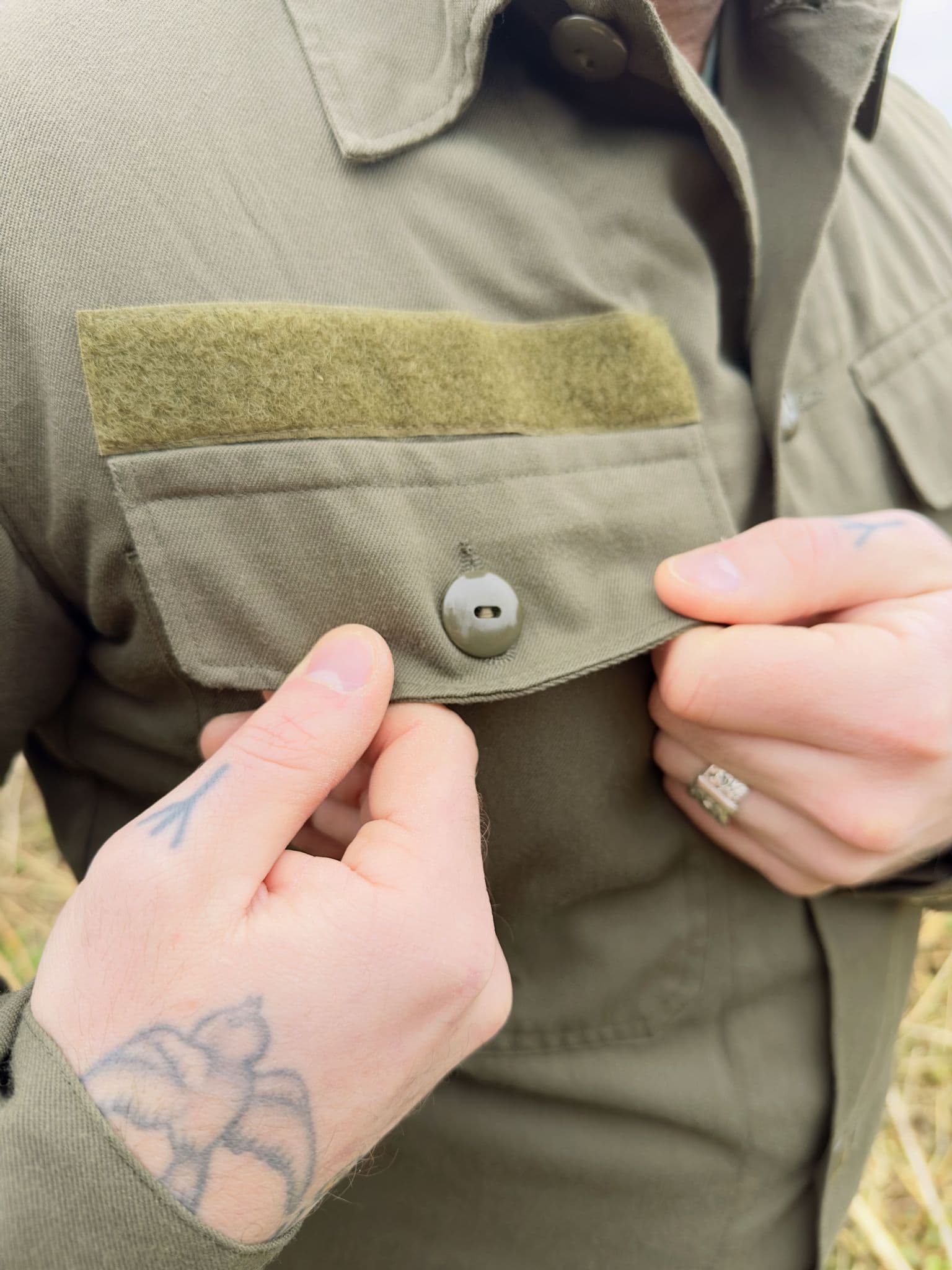 Austrian Military Heavyweight Olive Green Shirt - Image 7