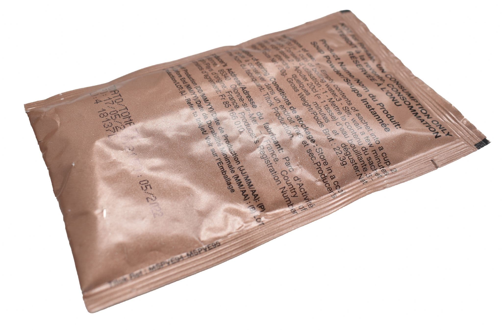 British Army Tomato Soup Ration Pack Meal Pouch - 20g - Image 2
