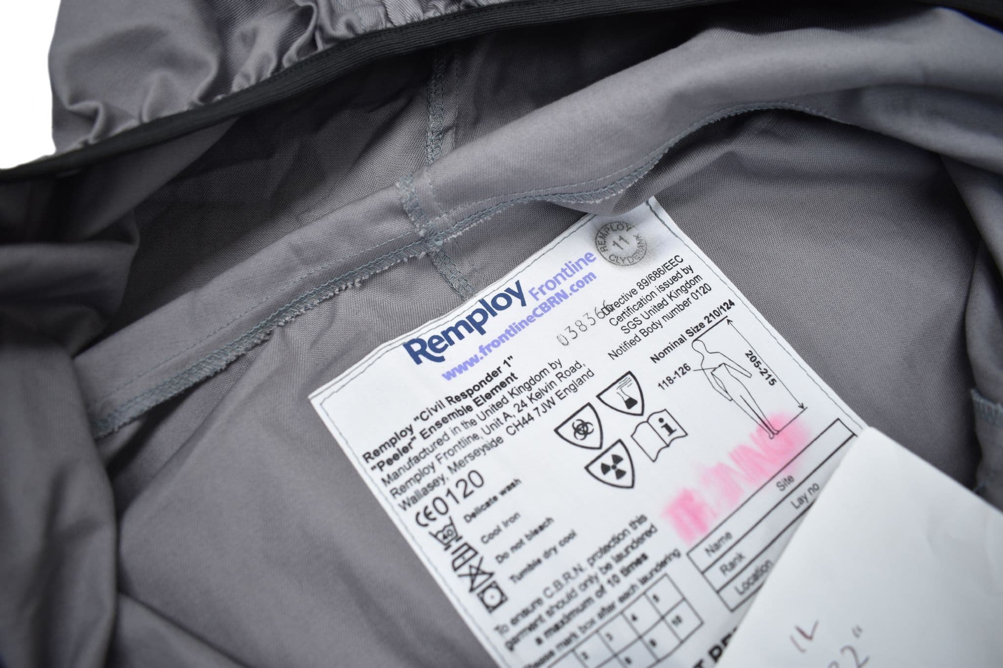 British Police Remploy CBRN Peeler Suit - Grey - Image 5
