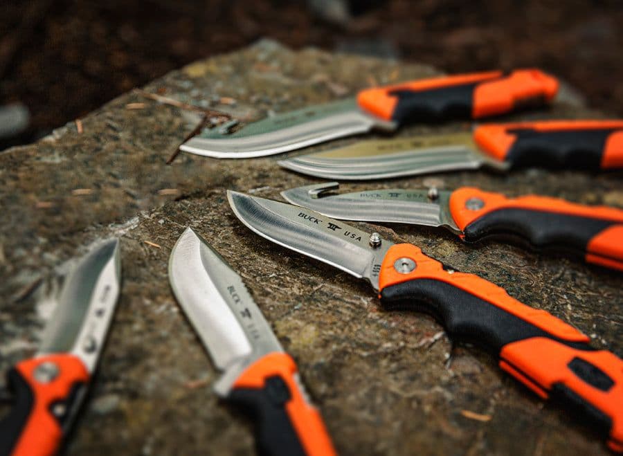 Buck 660 Large Folding Pursuit Guthook Folding Lock Knife - Orange/Black Pro - Image 3