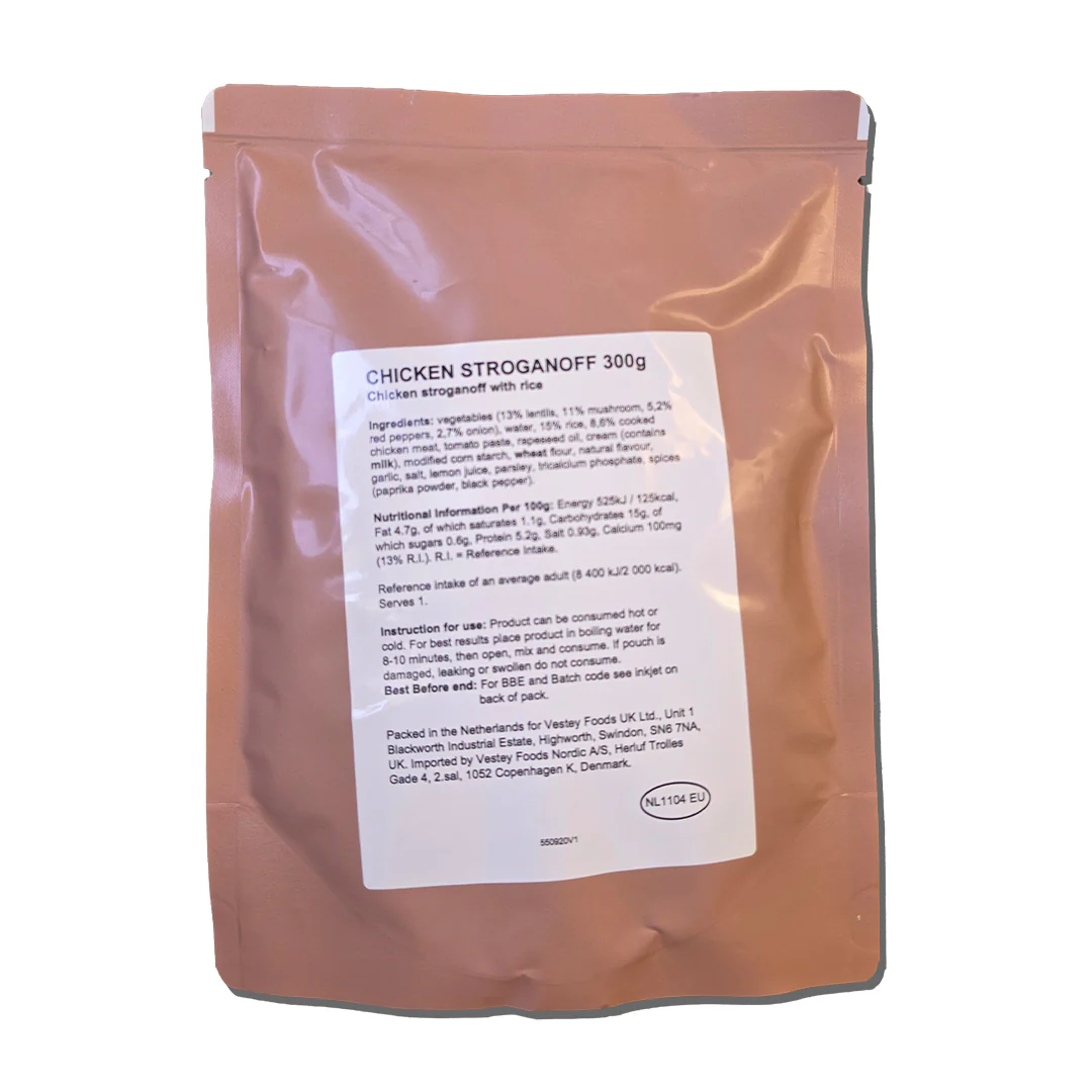 BULK BUY - British Military Ration Main Meal Pouch - Chicken Stroganoff 300g x 20 - Image 3
