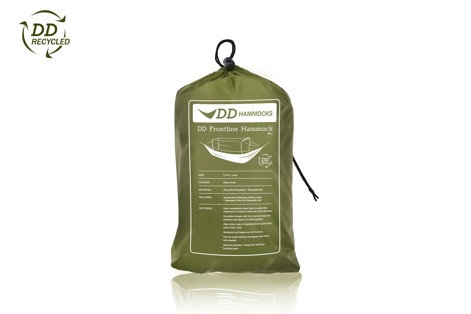 DD Hammocks Recycled - Frontline Hammock - Olive Drab - Image 12