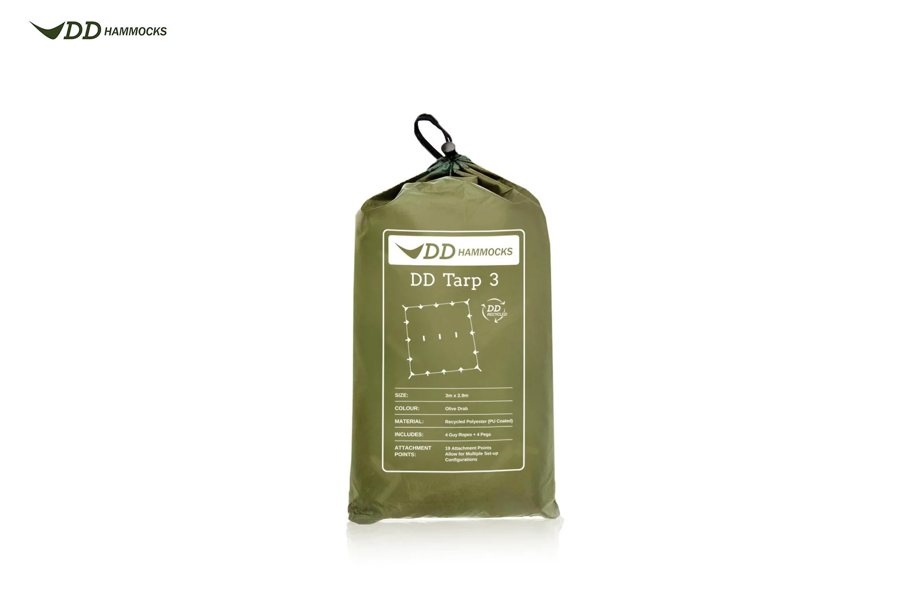 DD Hammocks Recycled - Tarp 3 - Olive Drab - Image 2