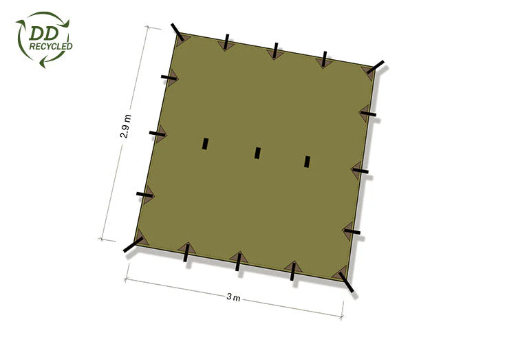 DD Hammocks Recycled - Tarp 3 - Olive Drab - Image 8