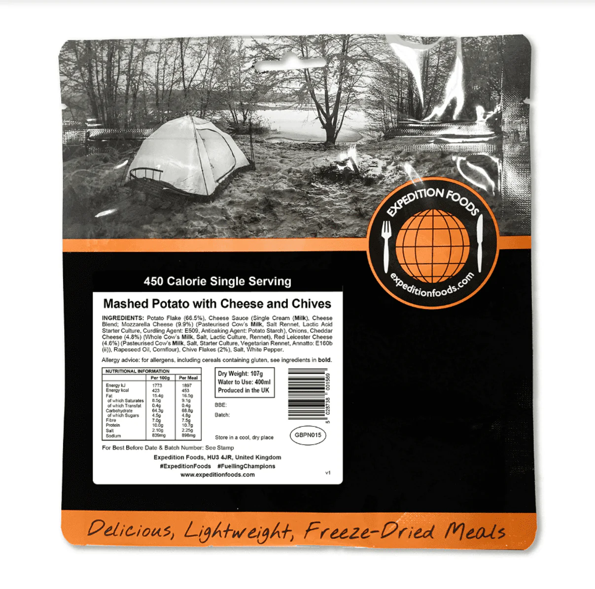 Expedition Foods Freeze Dried Meal Pouch - Mashed Potato With Cheese & Chives