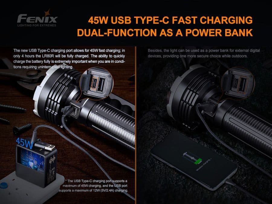 Fenix LR80R 18,000 Lumen Rechargeable Searchlight Torch - Image 12