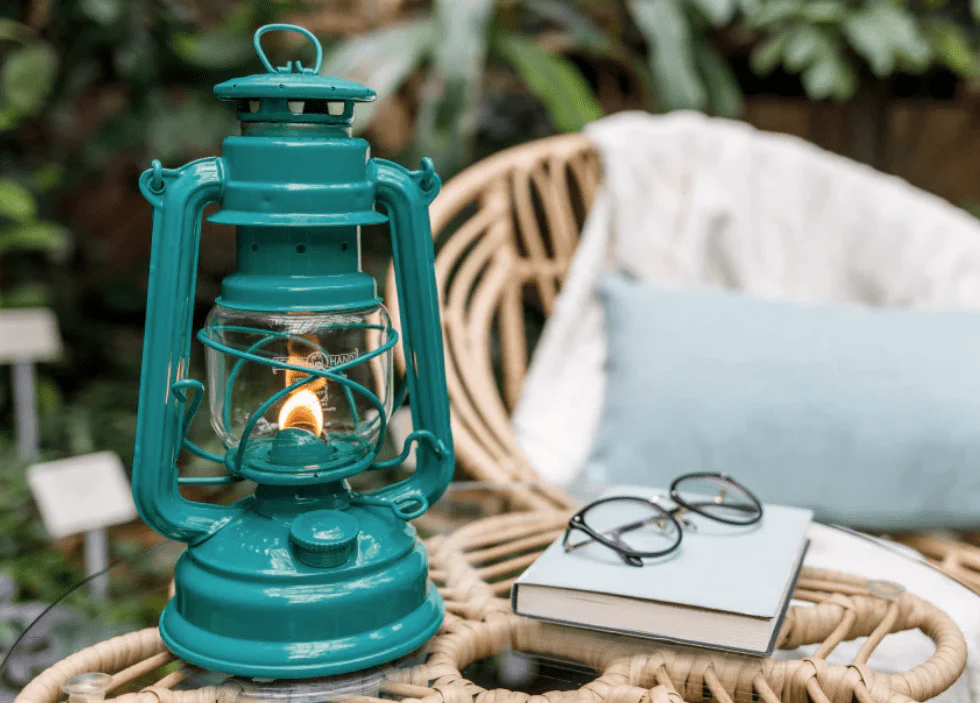 Feuerhand Baby Special 276 Hurricane Lantern - Teal Blue - Image 2