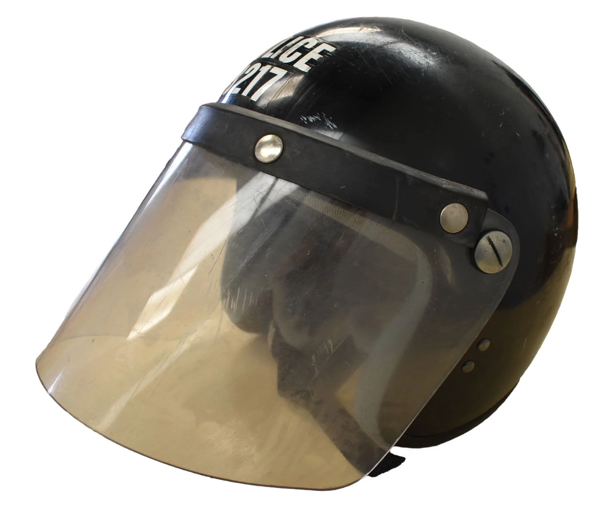 Genuine British Riot Police Protective Helmet - Black - Image 2