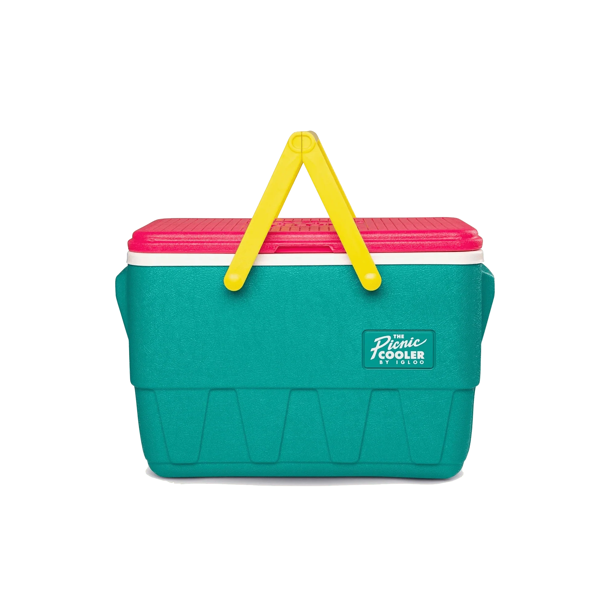 Igloo Retro 25Qt / 23L Picnic Cooler - Dark Jade / Bold Magenta / Livewire Yellow