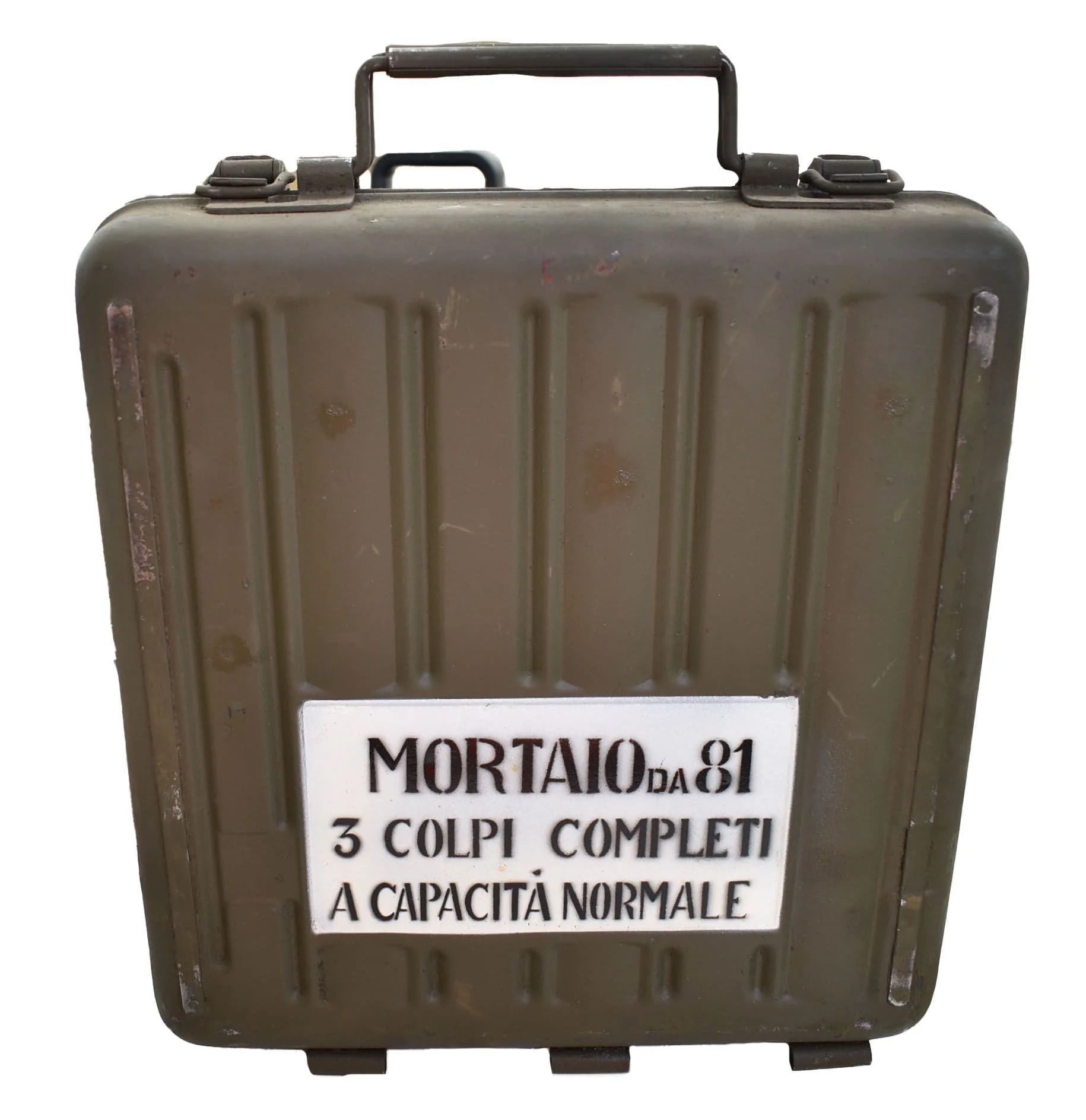 Italian Military Olive Green Metal Grenade Box