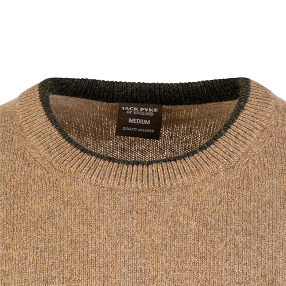 Jack Pyke Ashcombe 100% Lambswool Crewknit - Barley - Image 4