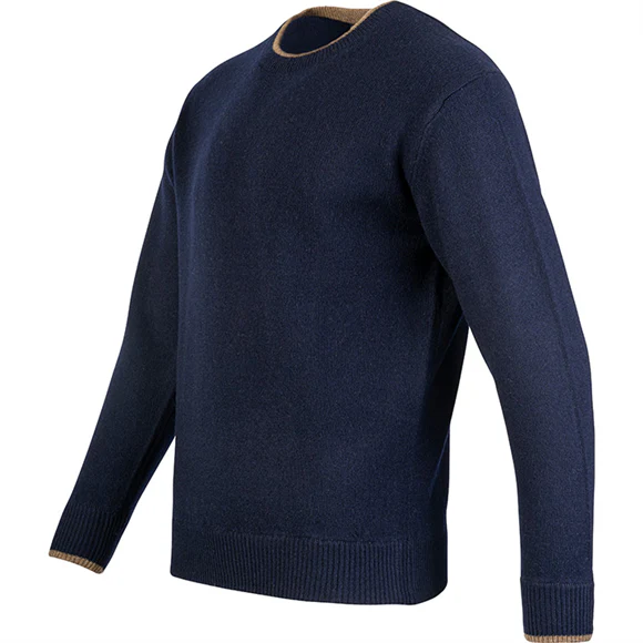 Jack Pyke Ashcombe 100% Lambswool Crewknit - Navy - Image 3