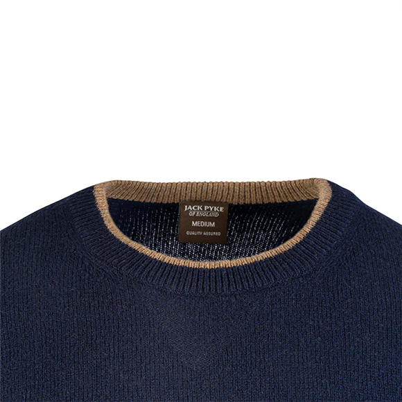 Jack Pyke Ashcombe 100% Lambswool Crewknit - Navy - Image 4