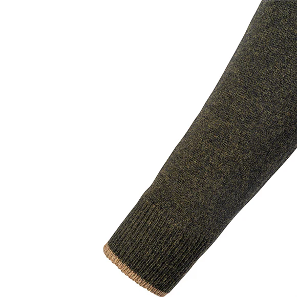 Jack Pyke Ashcombe 100% Lambswool Zipknit - Dark Olive - Image 4