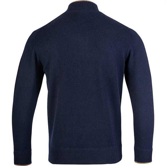 Jack Pyke Ashcombe 100% Lambswool Zipknit Pullover - Navy - Image 2