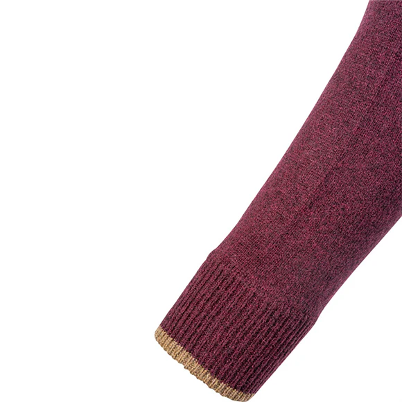 Jack Pyke Ashcombe 100% Lambswool Zipknit - Plum - Image 4