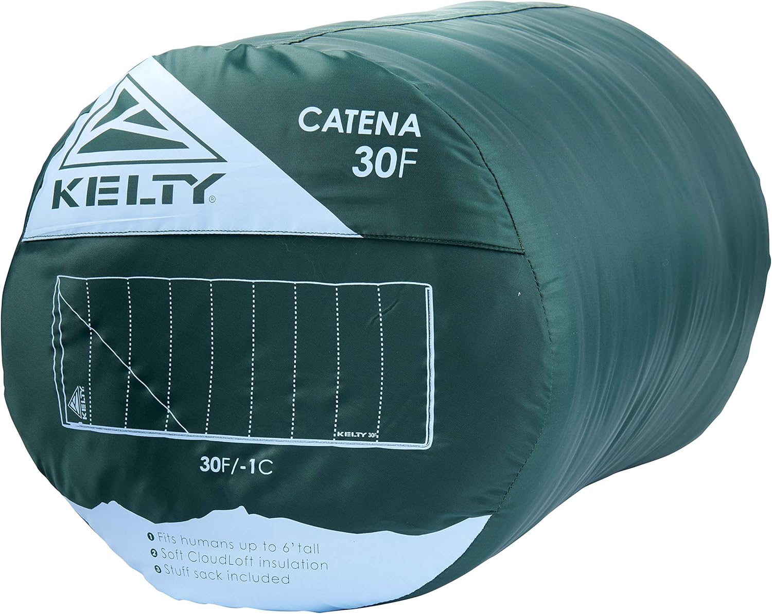 Kelty Catena 30 Deg RH Sleeping Bag - Posey Green/Grisaille - Image 3