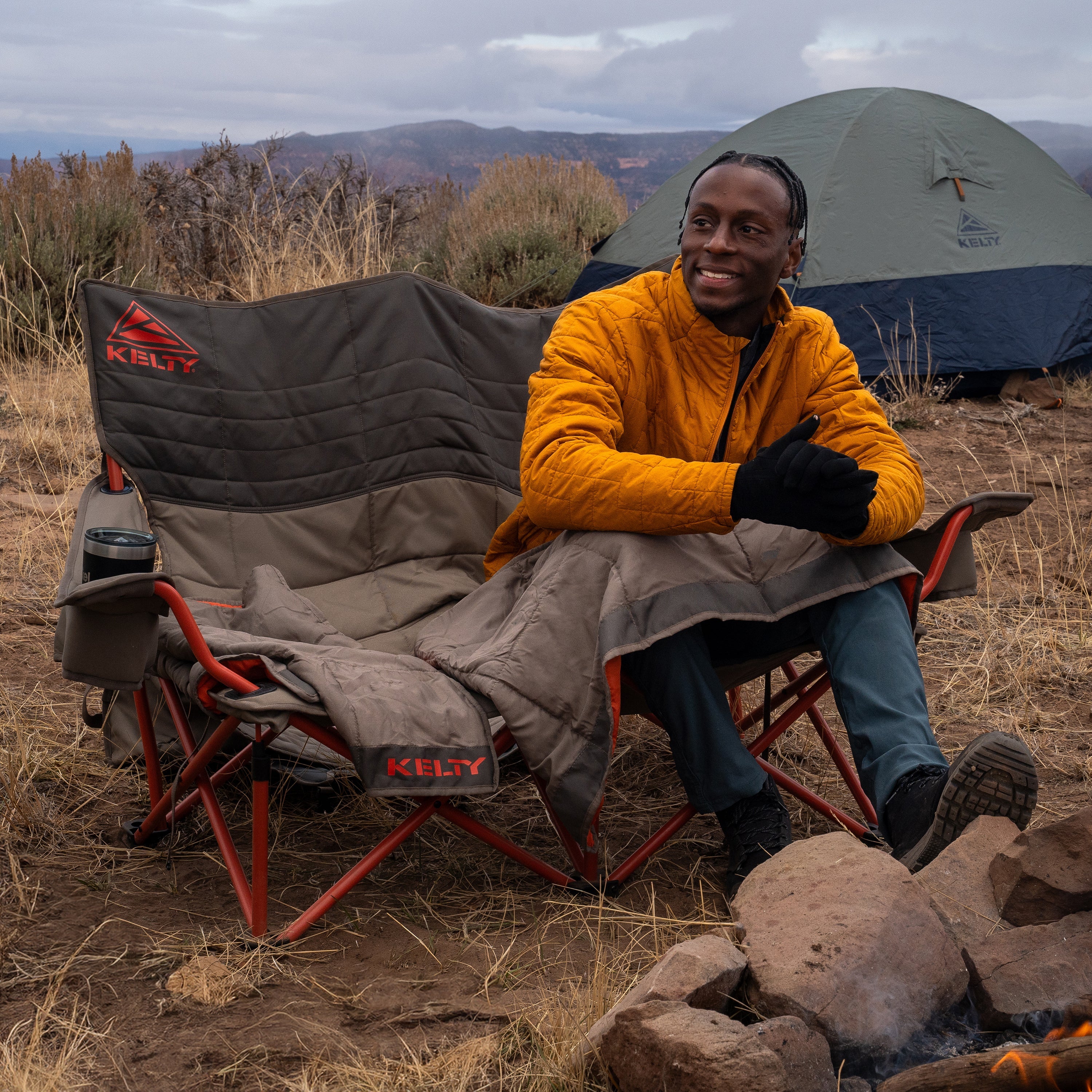 Kelty Low-Loveseat Double Camping Chair - Nest Bungee Cord/Beluga - Image 11