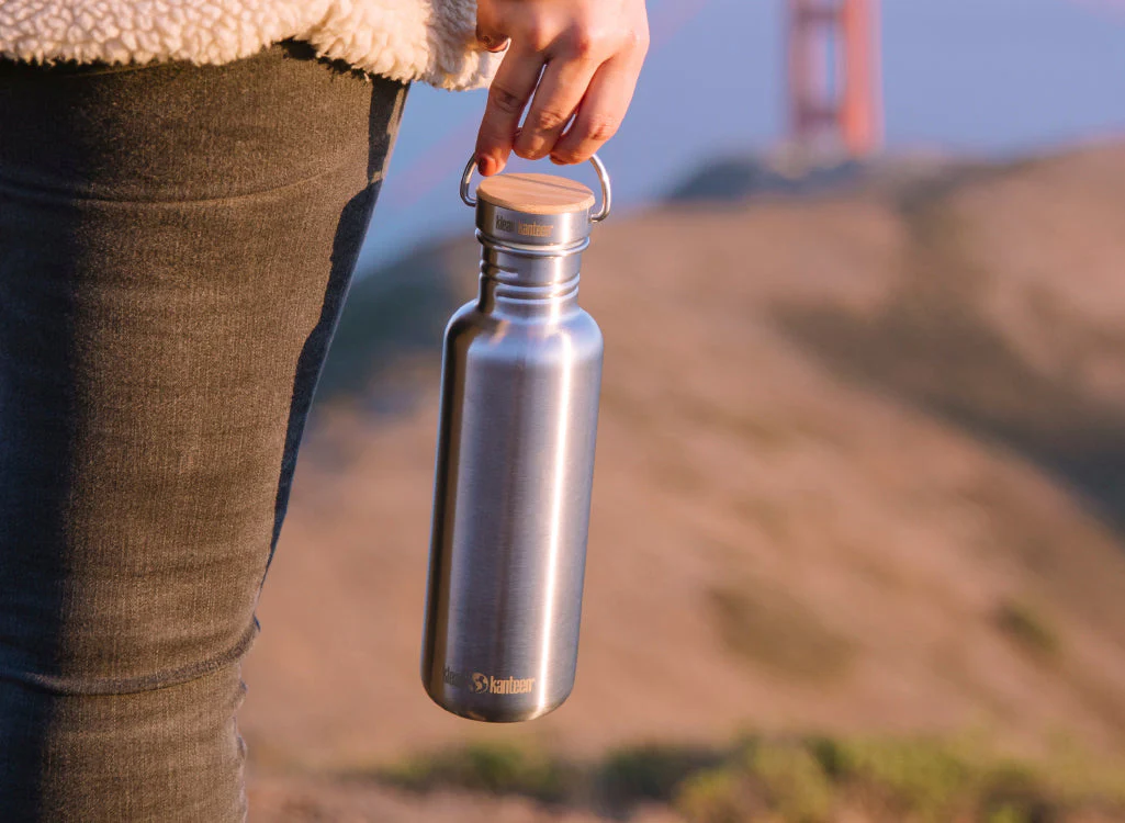 Klean Kanteen 800ml Reflect Water Bottle with Bamboo Cap - Image 3