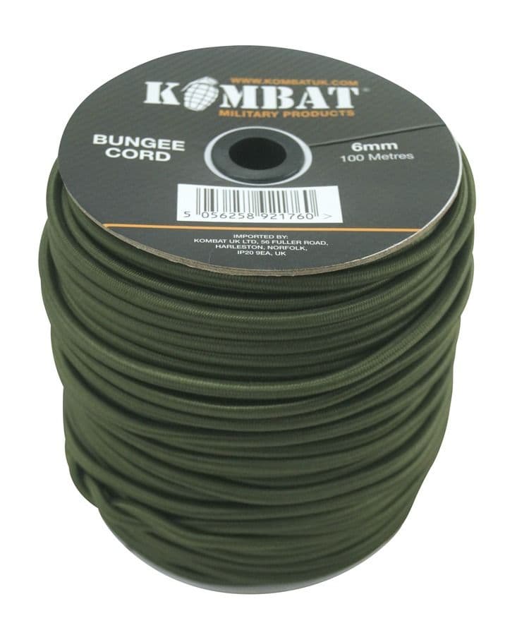 Kombat UK 6mm Bungee Cord - Olive Green - 100m - Image 2