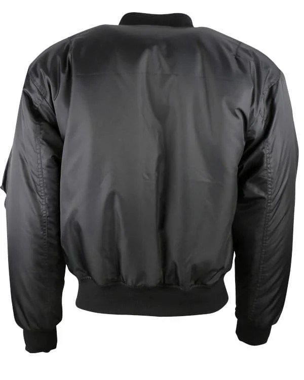 Kombat UK MA1 US Pilot Style Reversible Bomber Jacket in Black - Image 2