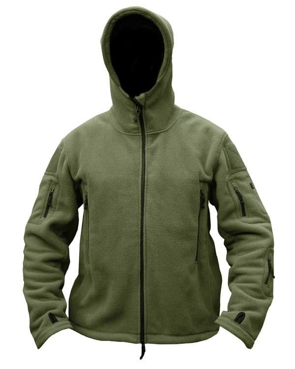 Kombat UK Recon Fleece Hoodie in Olive Green - Image 2