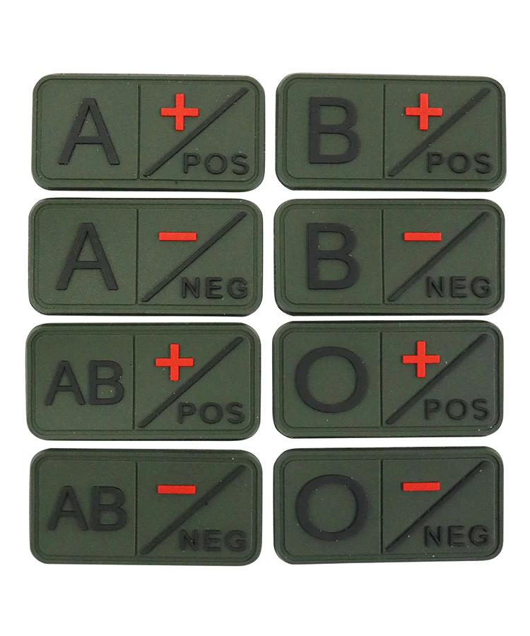 Kombat UK Tactical Blood Group Patch - Olive Green - O+