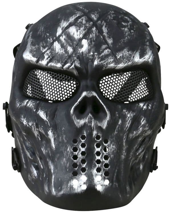Kombat UK Tactical Skull Mesh Face Mask - Gun Metal Grey - Image 2