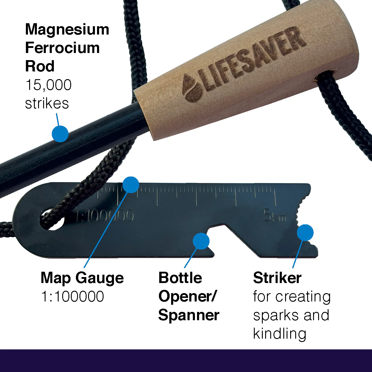 LifeSaver Fire Starter Magnesium Rod - 15,000 Strikes - Image 4