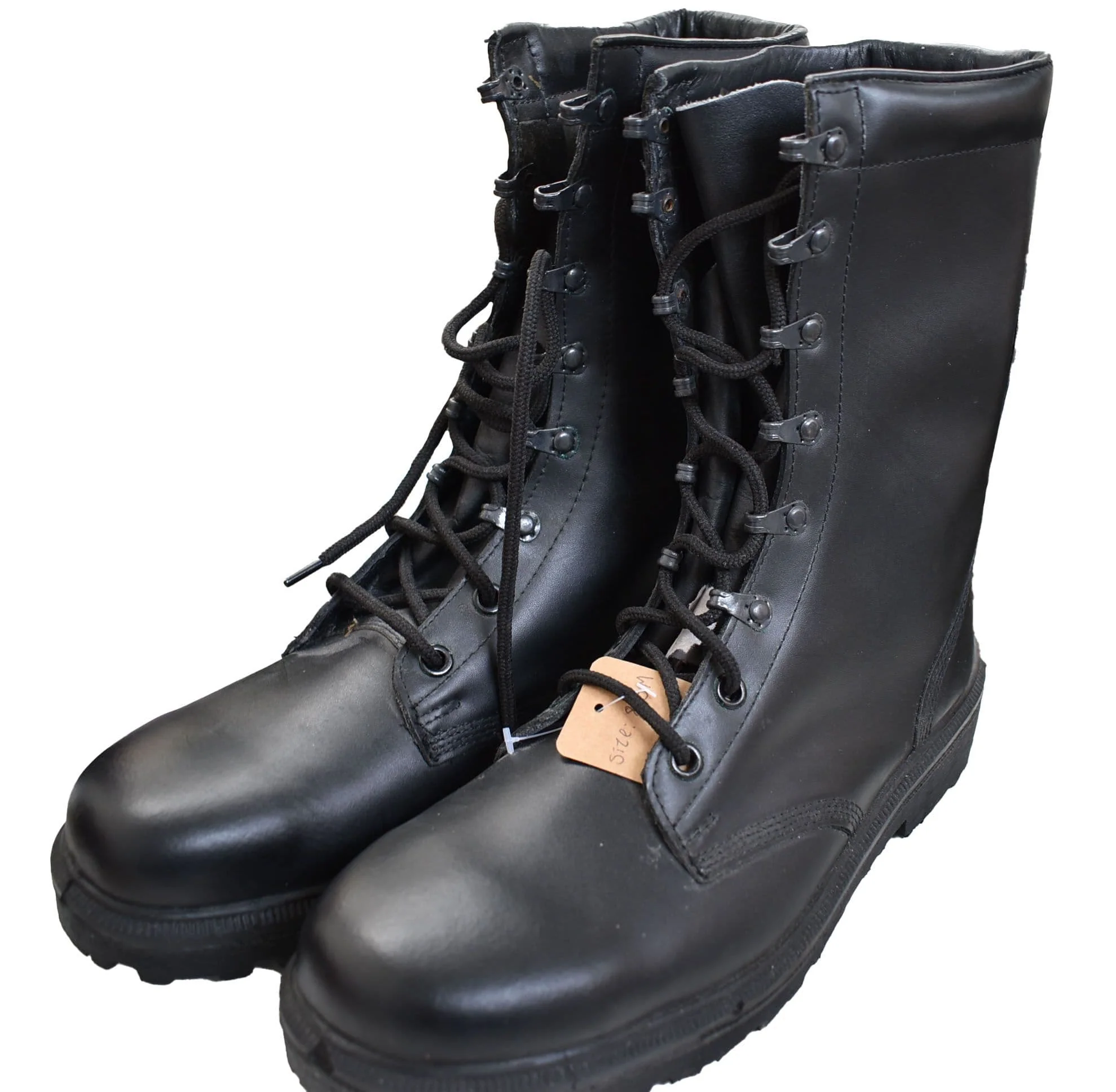 Military Style Black Steel Toe Cap Boots - Image 2
