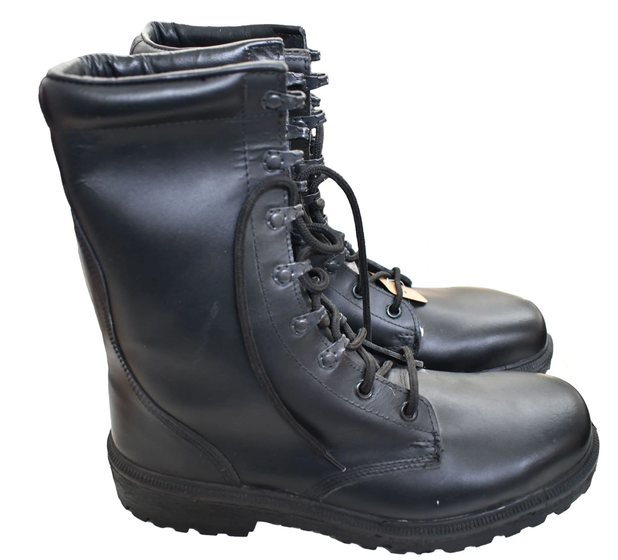 Military Style Black Steel Toe Cap Boots - Image 4