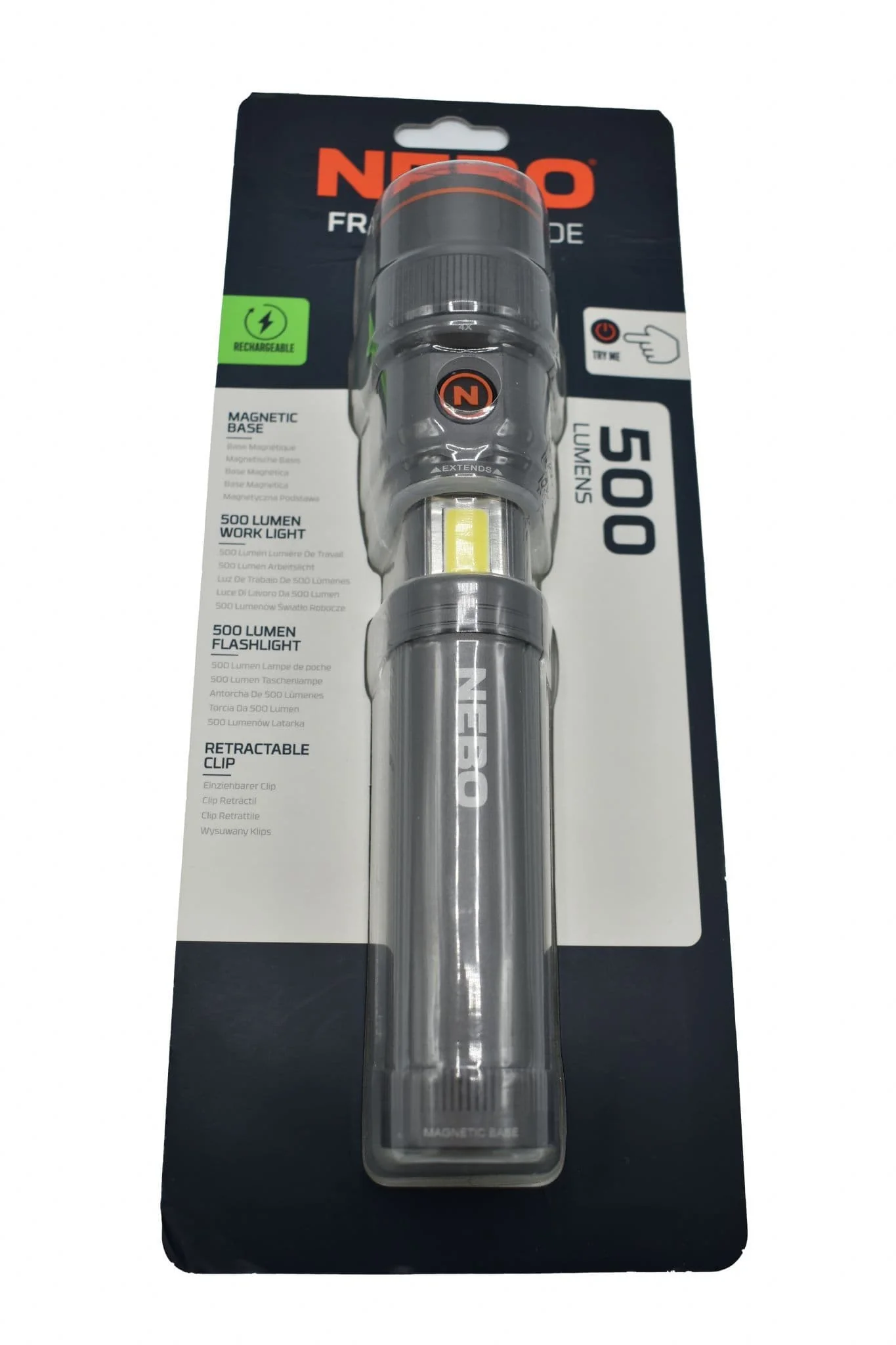 Nebo Franklin Slide Rechargeable 500 Lumen Dual Flashlight and Work Light - Image 2