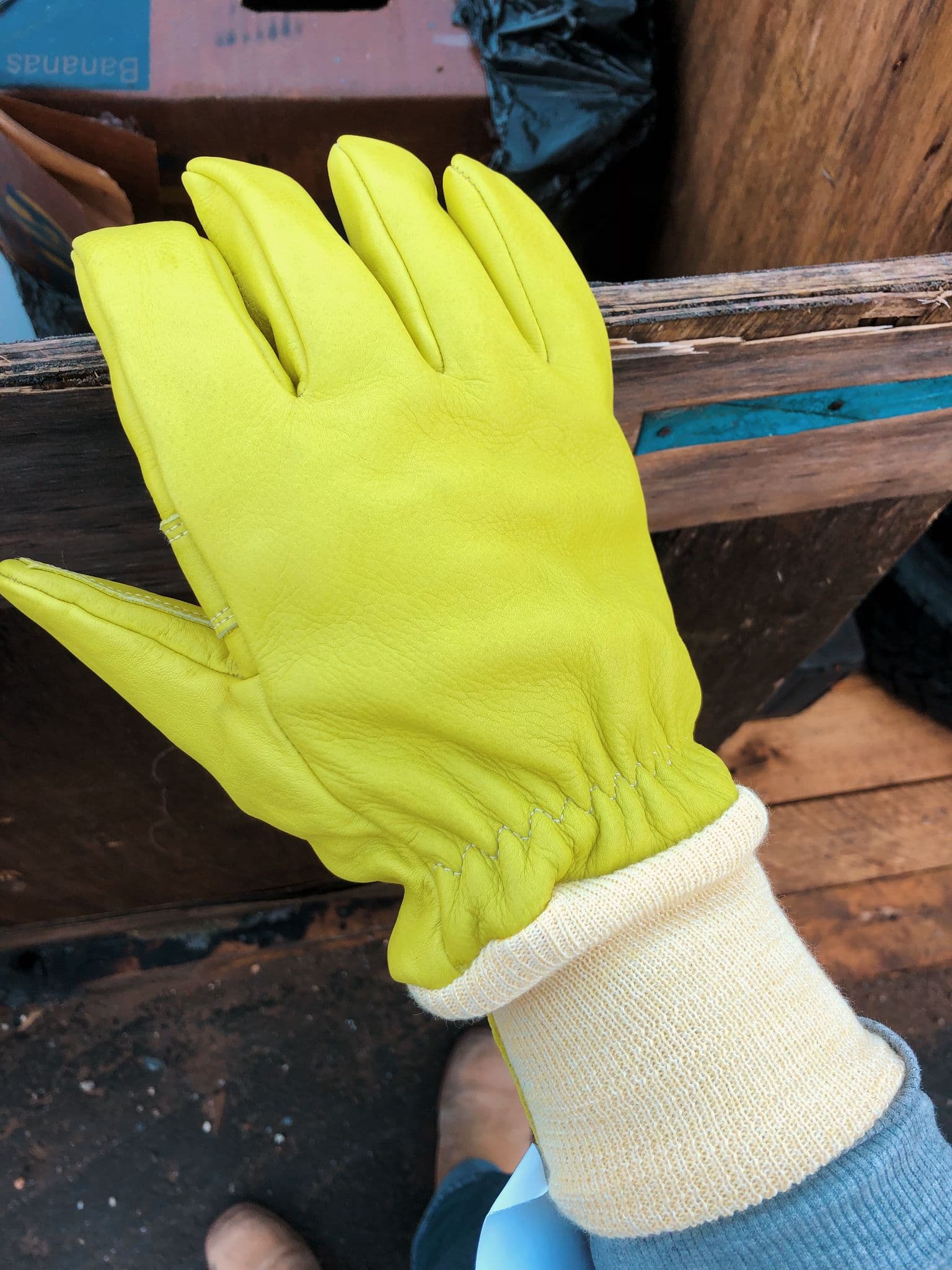 Pyrohde/Crosstech Fire Fighters Gloves- Lime - Image 3