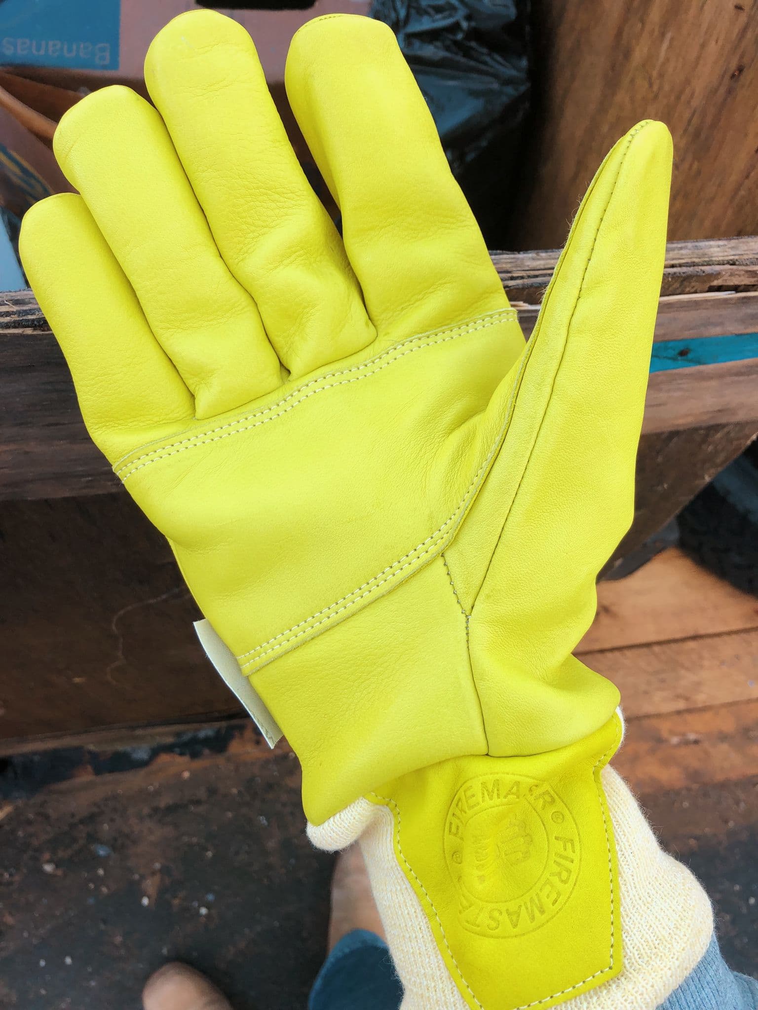 Pyrohde/Crosstech Fire Fighters Gloves- Lime - Image 4