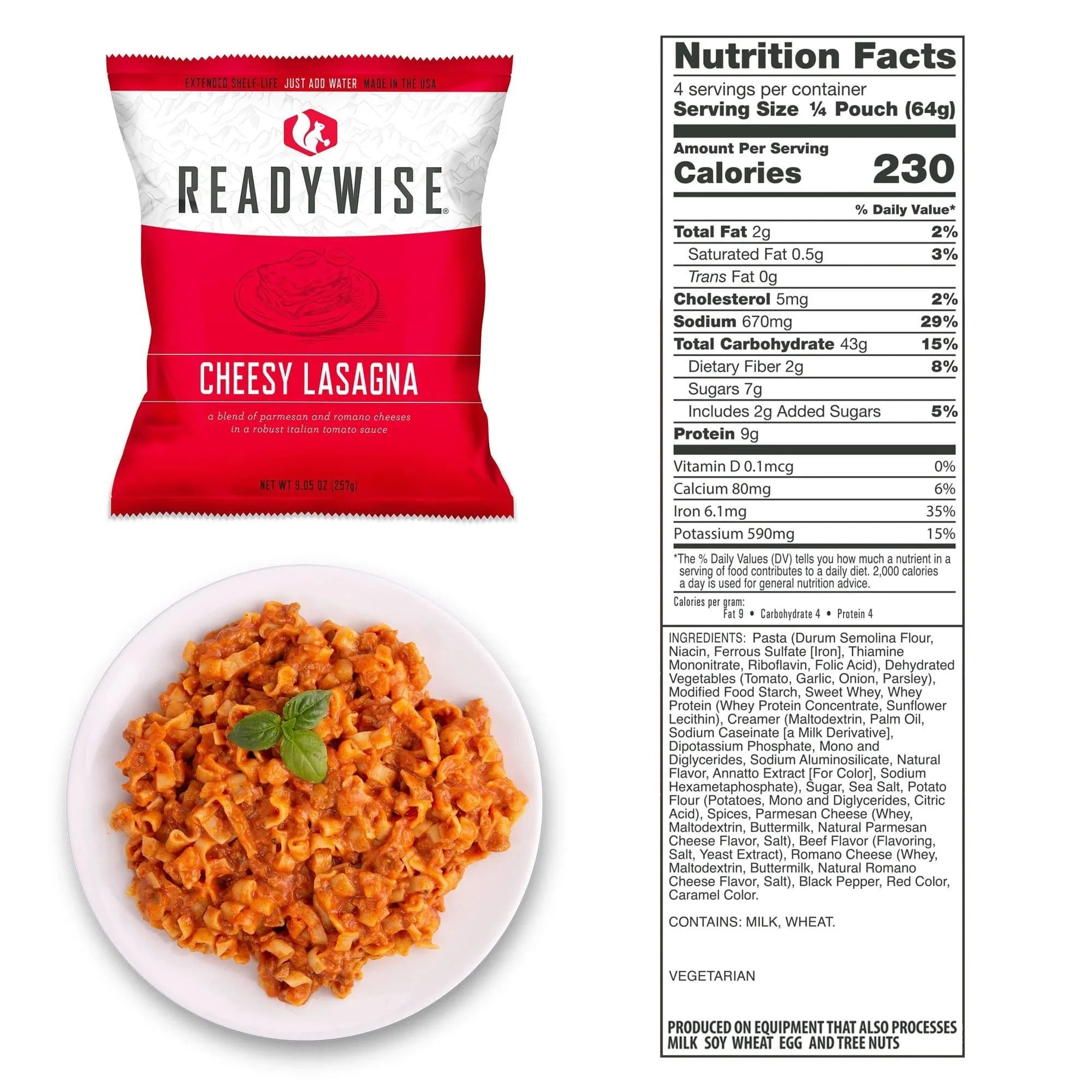 ReadyWise 60 Serving Entree Freeze Dried Vegetarian Meals - Image 5
