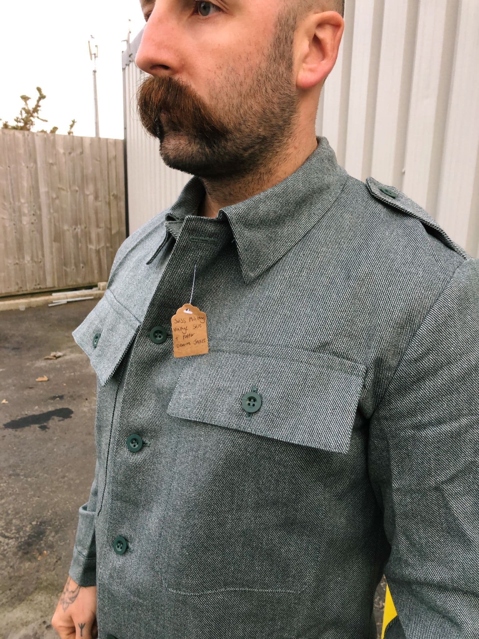 Swiss Military Vintage Salt & Pepper Denim Jacket - Image 12