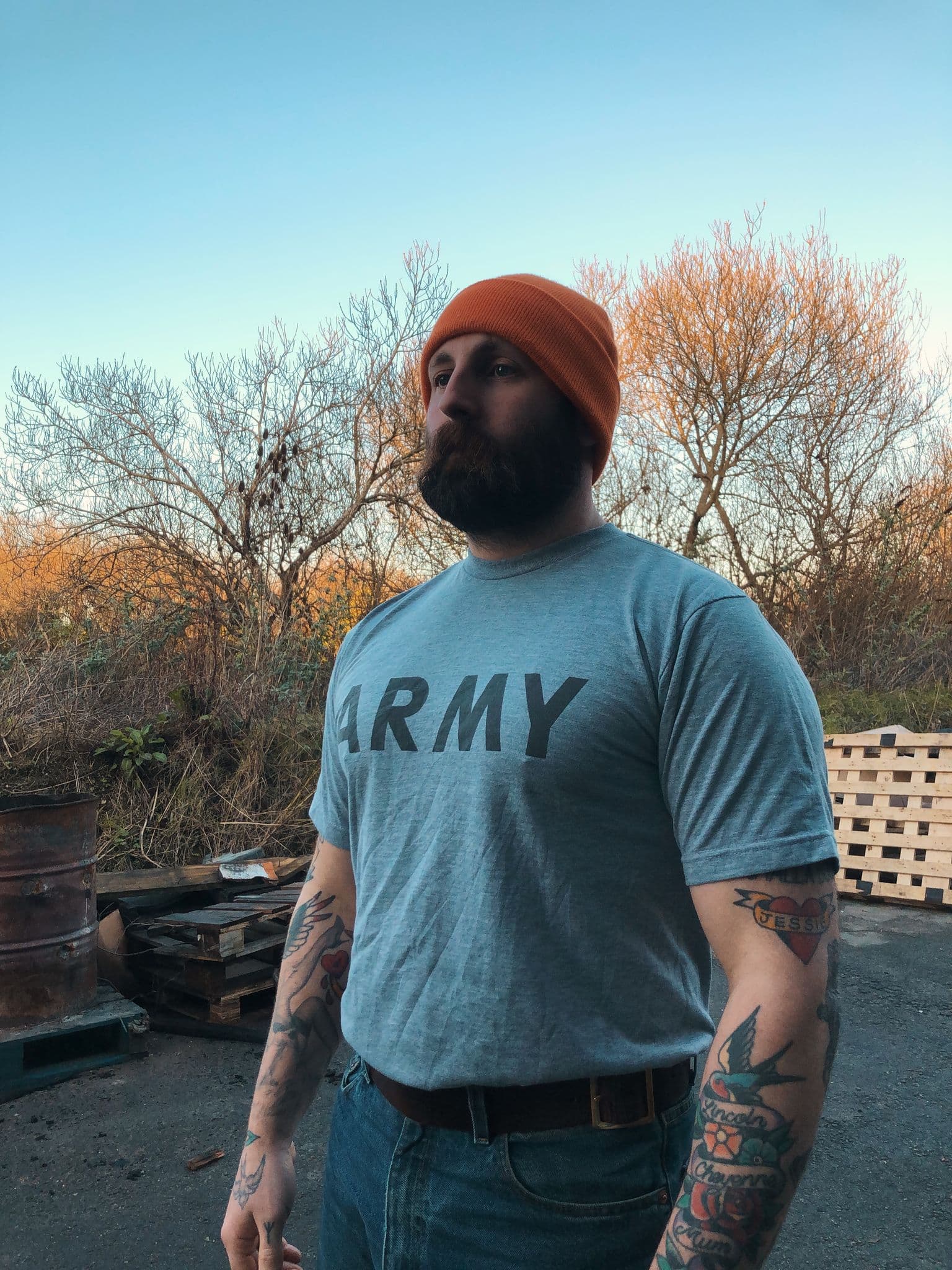 US Army Grey Short Sleeve Fitness T-Shirt - Image 6