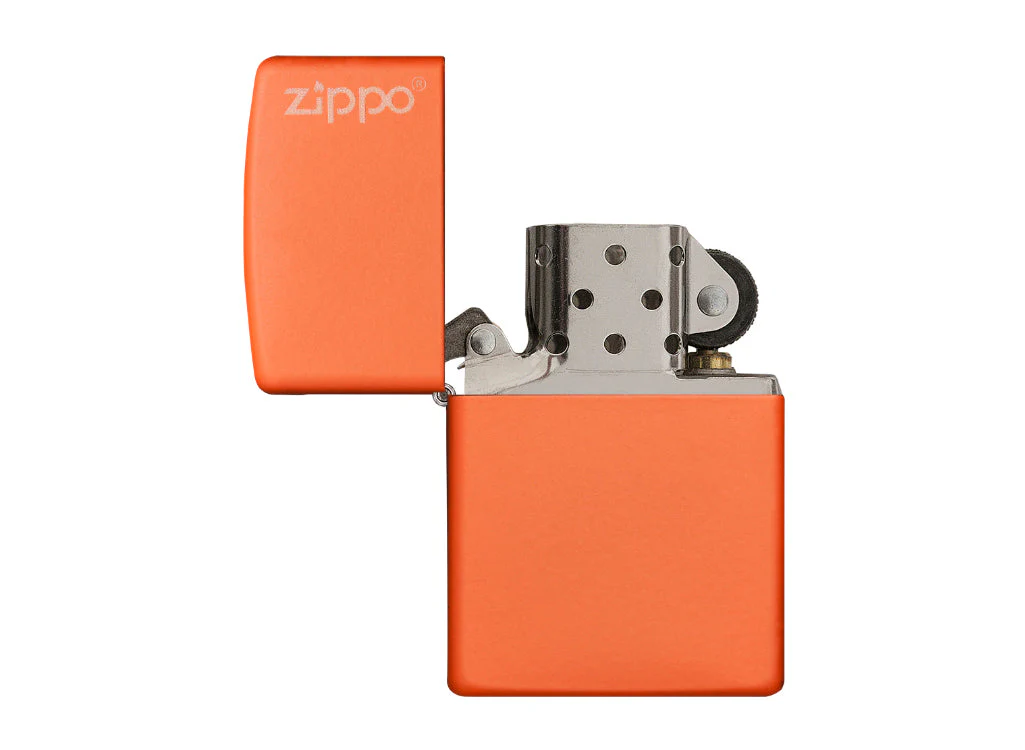 Zippo Classic Orange Matte Lighter with Zippo Logo - Image 2