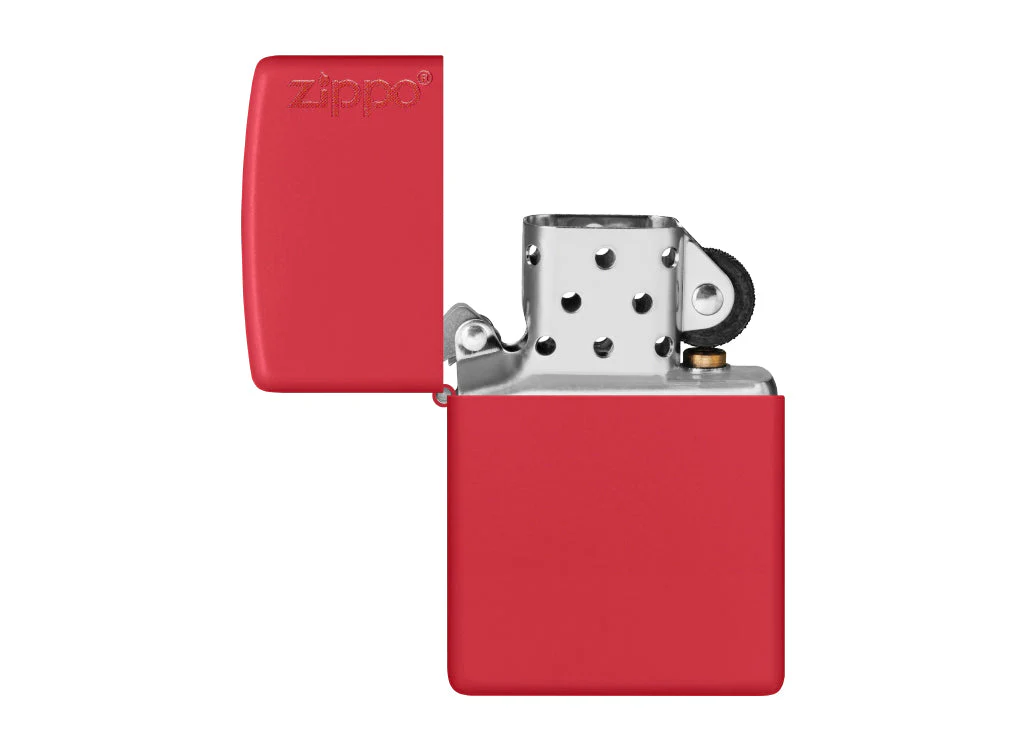 Zippo Classic Red Matte Lighter with Zippo Logo - Image 2